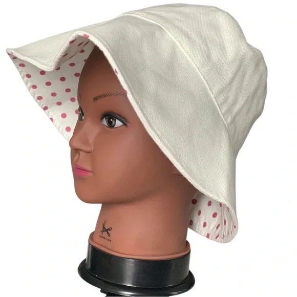 Isaac Mizrahi Live! Reversible Women's Bucket Hat Pink Polka Dot - Picture 6 of 12